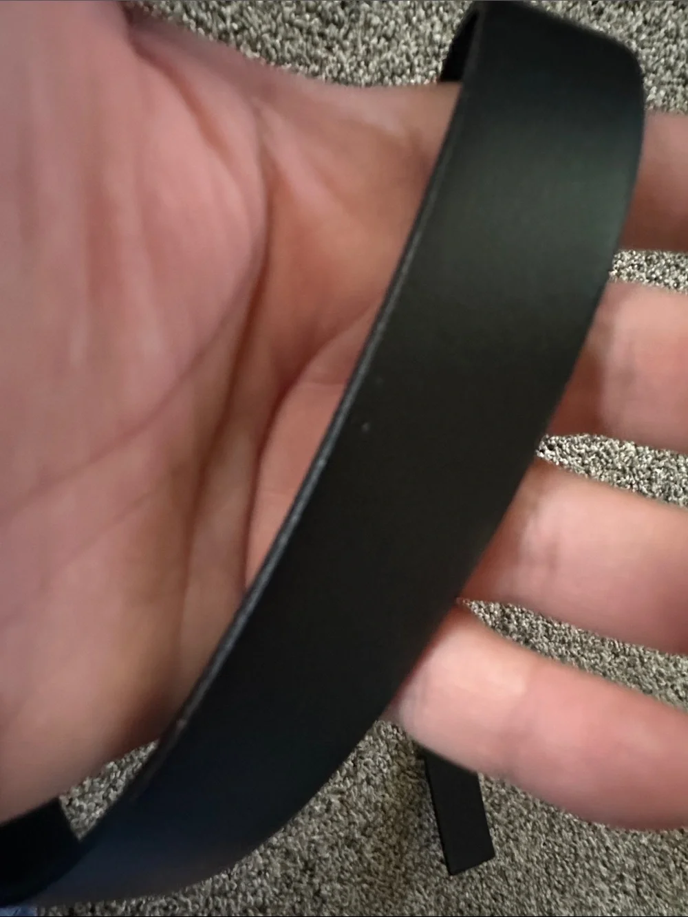 Eddie Bauer Men's Black Leather Belt with Silver Buckle